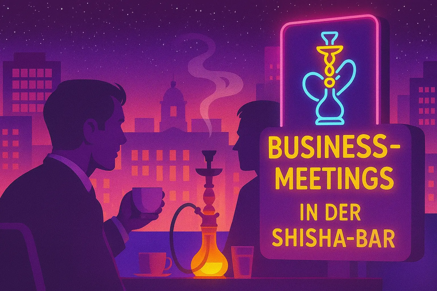 business meeting in shisha bar